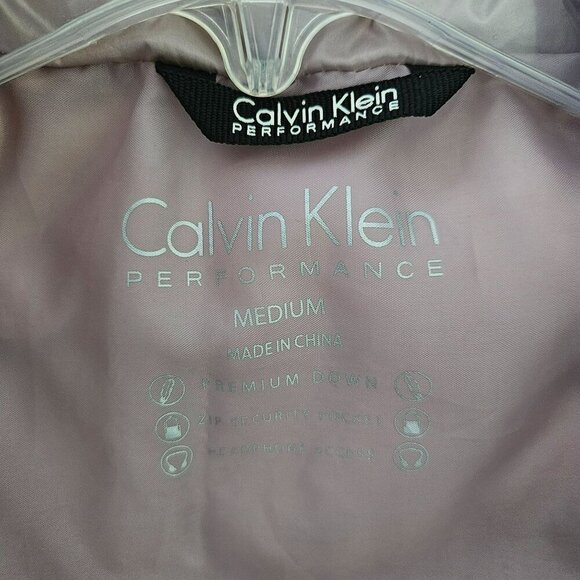 Calvin Klein Performance Womens M Premium Down Puffer Vest Pink Ribbed Sides - Picture 12 of 12